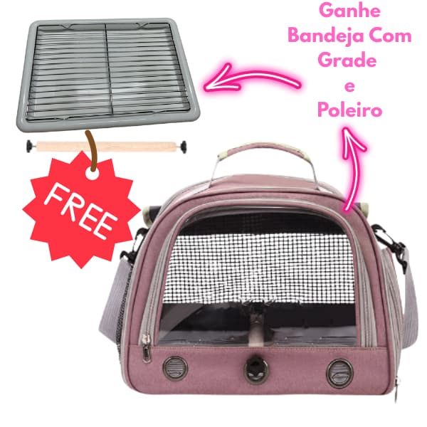 Bolsa Mala Gaiola Portátil Para Pássaros Com Poleiro Casa Para Pequenos Animais Domésticos Roedores