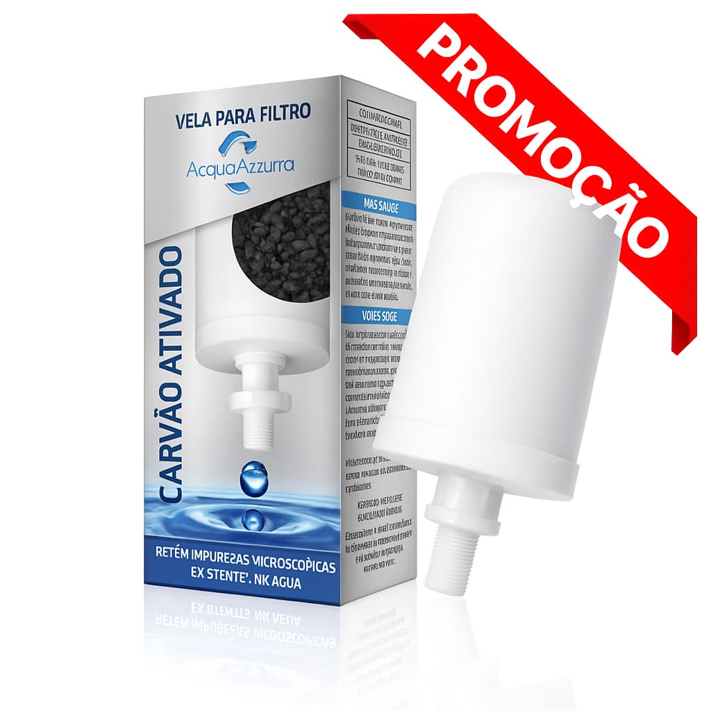 Vela Carvão Ativado Alcalina,  Prata Coloidal Compatível em Todos Filtro De Barro