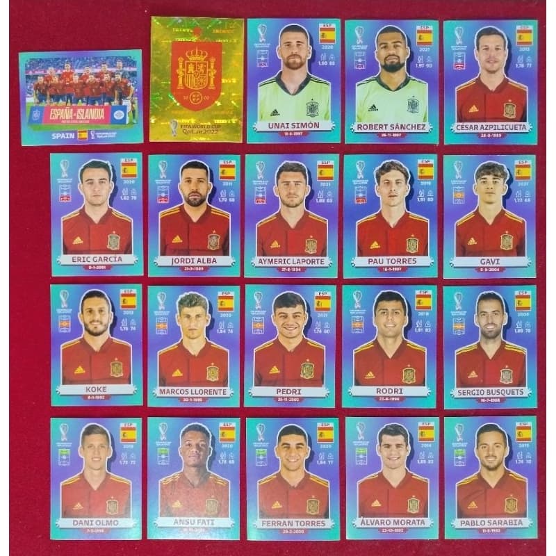 Figurinhas Avulsas da Copa do Mundo 2022 Seleção da Espanha (ESP)