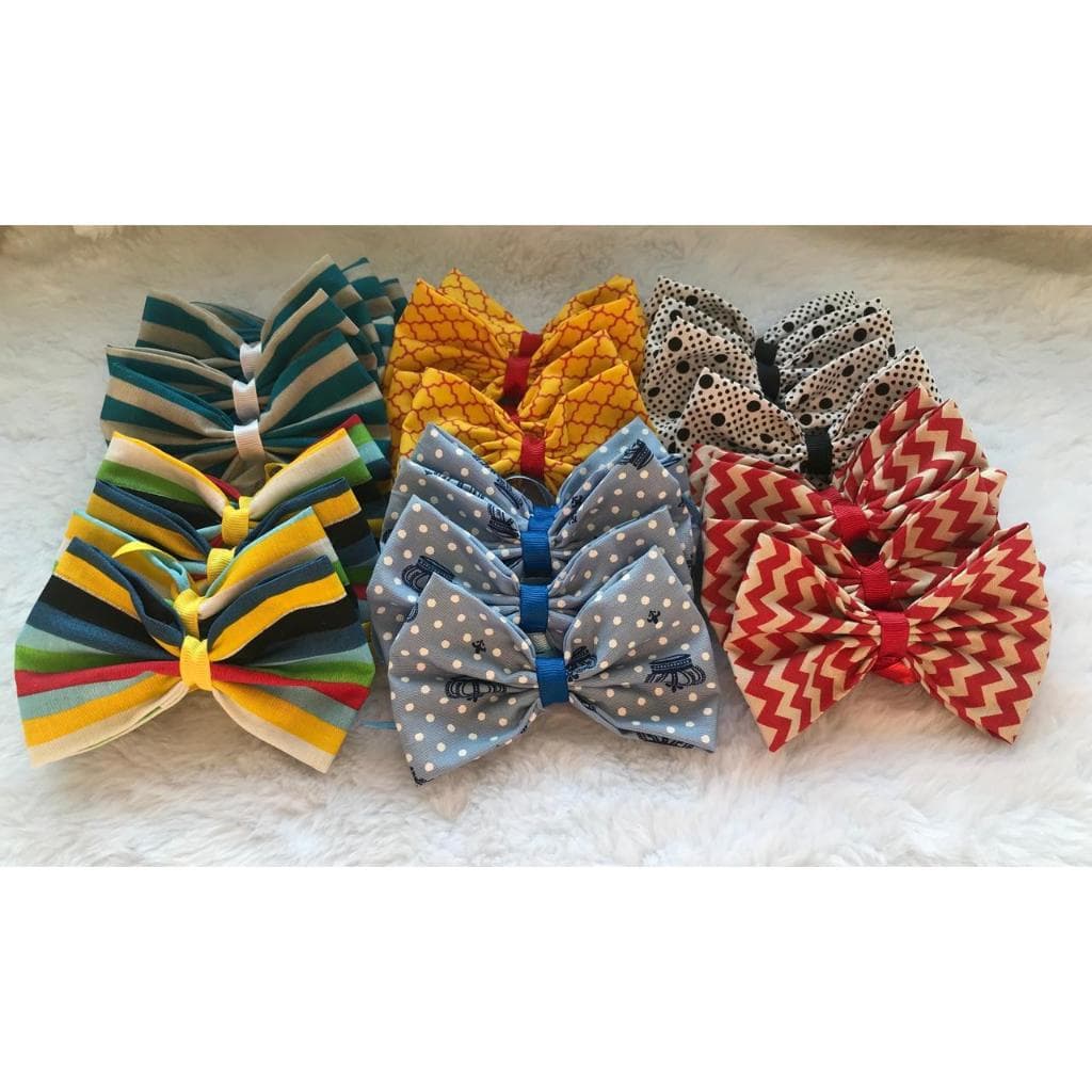 Kit de Gravata Borboleta Pet Tricoline com 6 e 12 unidades Banho e Tosa Pet Shop