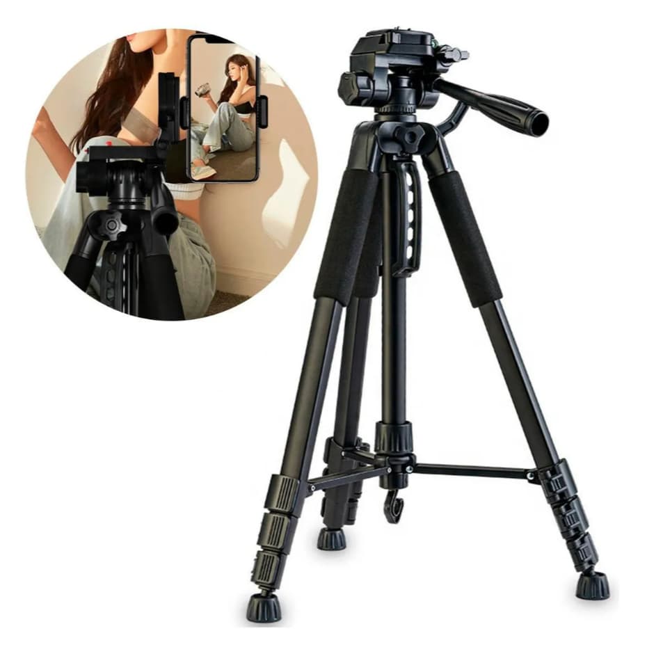 Tripé Câmera Celular Profissional 1,80 Mts + Suporte