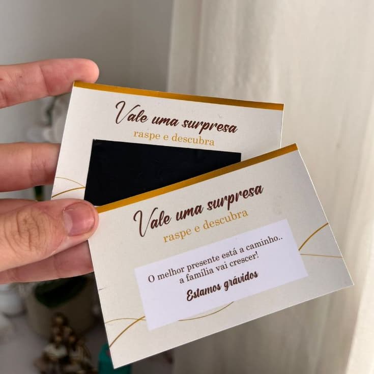 Raspadinhas Revelação de Gravidez do Bebê Menina Menino Grávidos 5, 10, 15 ou 20 cartões