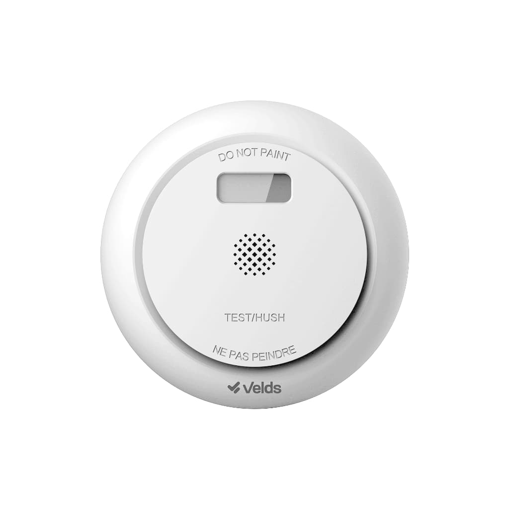 Detector Sensor Fumaça e Gás CO Velds, Wi-Fi c/ Alarme Sonoro e Notificações no App, Tuya, Branco