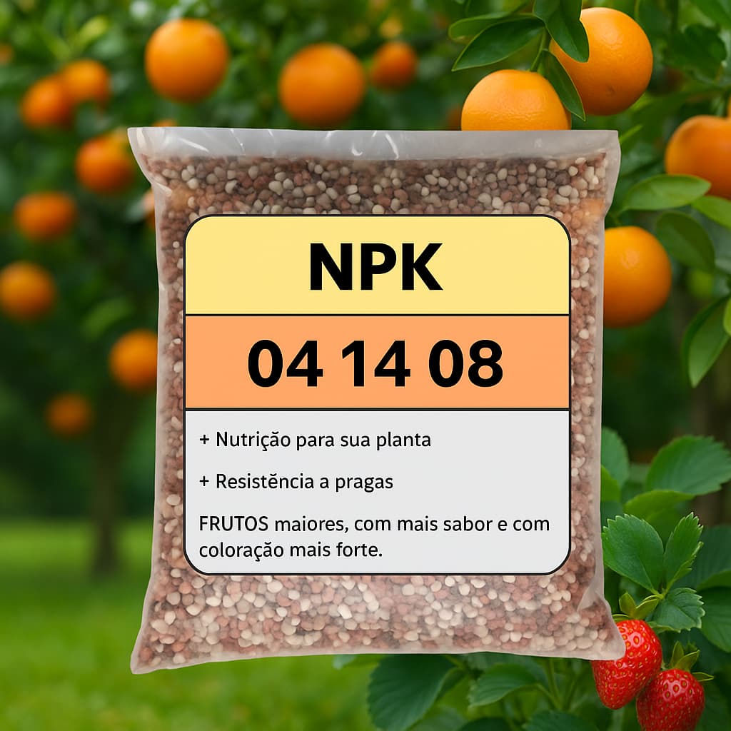 Adubo NPK 04.14.08 Granulado – Saco 5kg para Raízes, Flores e Frutos