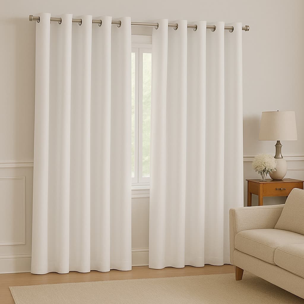 Cortina Tecido Micropercal Semi Blackout com Ilhós Cromado Sala Quarto Cozinha