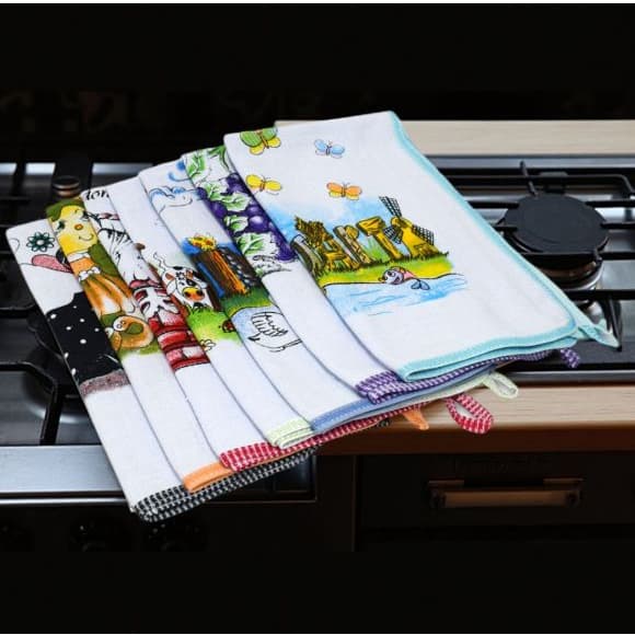 Pano de Prato Pé de Galinha Viés Kit 10 Panos Grande 70X 43cm Envio Imediato