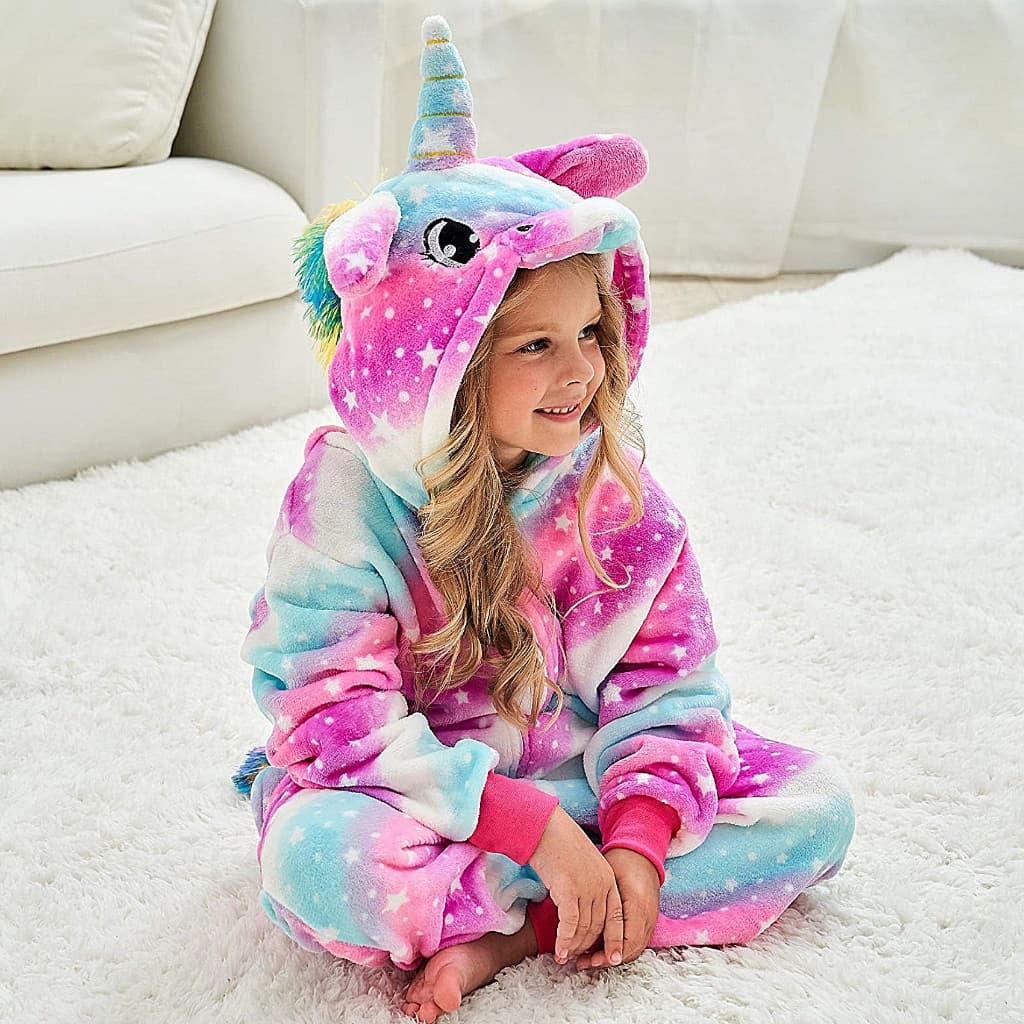Pijama de Unicórnio Rosa Infantil de Menina