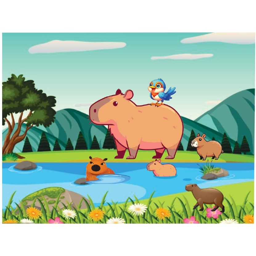 Capivara Painel de Cetim Grande 1m x 1,40m