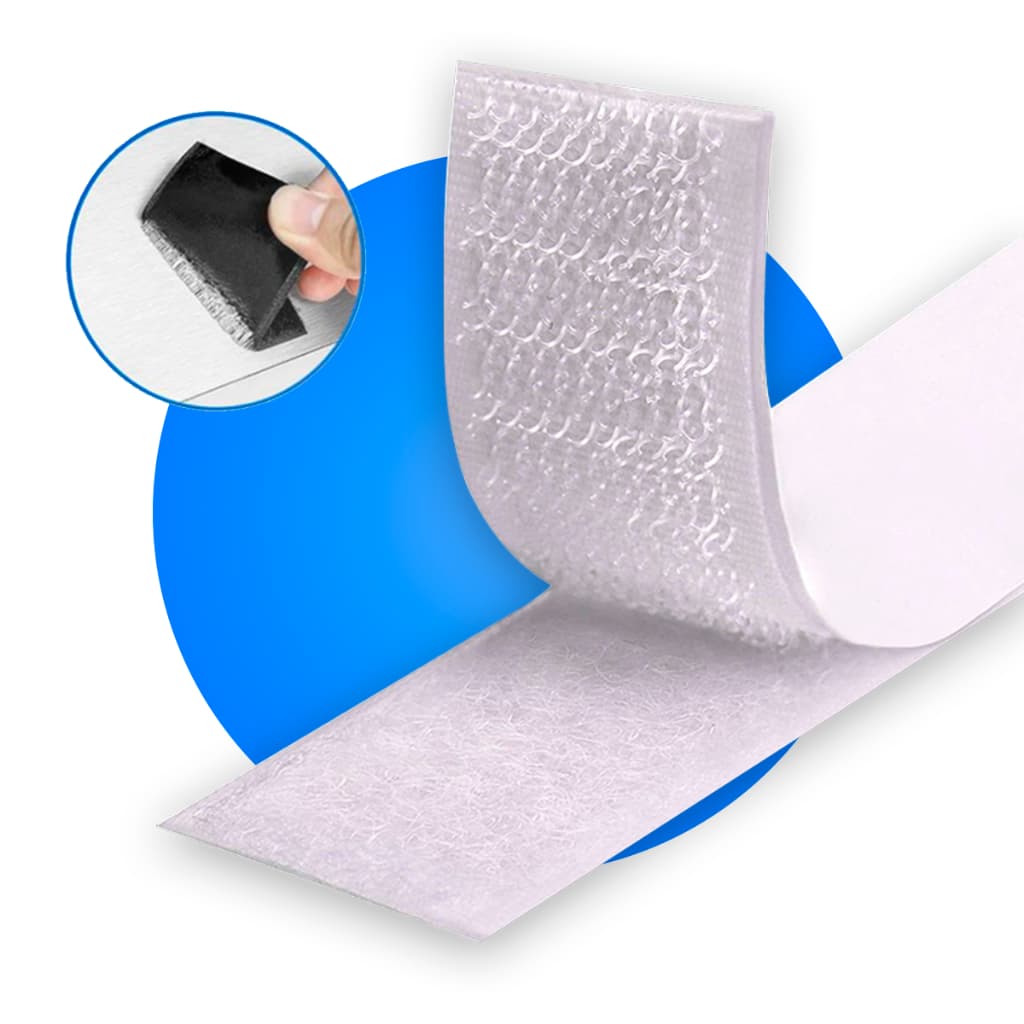 Fecho De Contato Rolo Com Adesivo 25mm Tela Mosqueteiro Branco ou Preto Macho E Femea