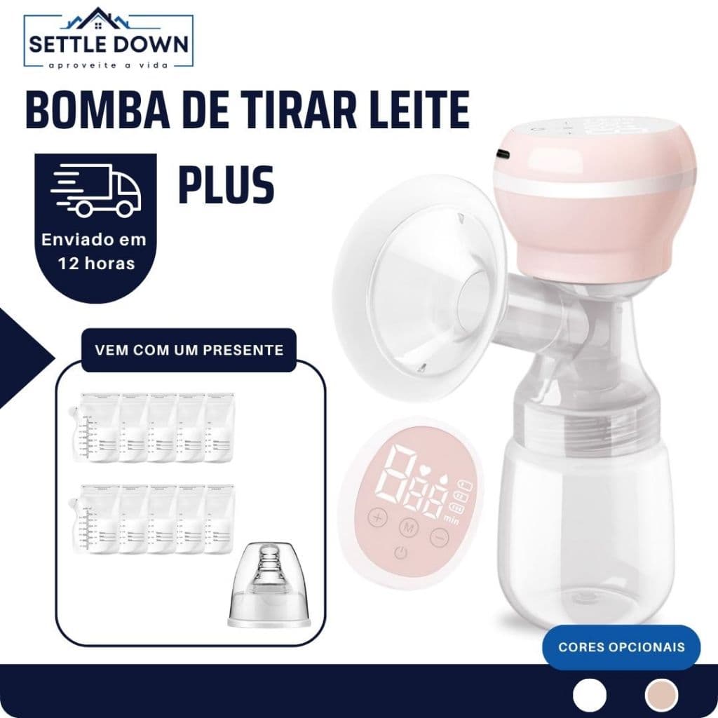Bomba de tirar leite Bomba elétrica de tirar leite + 10 Sacos Para Armazenamento de Leite Portátil Bico de silicone