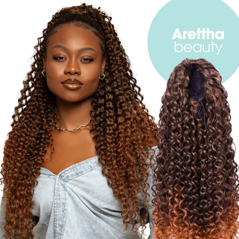 Aplique Rabo de cavalo cacheado iluminado