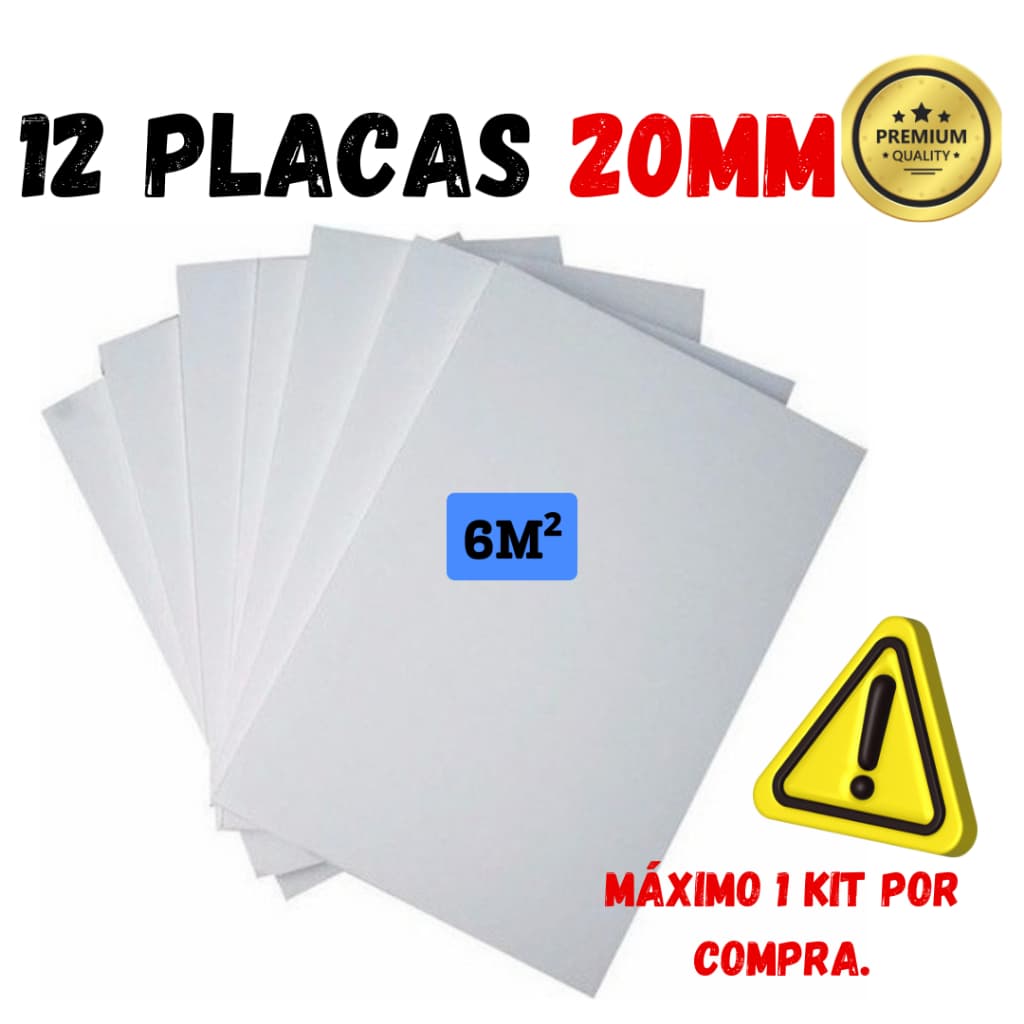 12 Placas De Isopor EPS Espessura 20mm Pacote 100x50cm