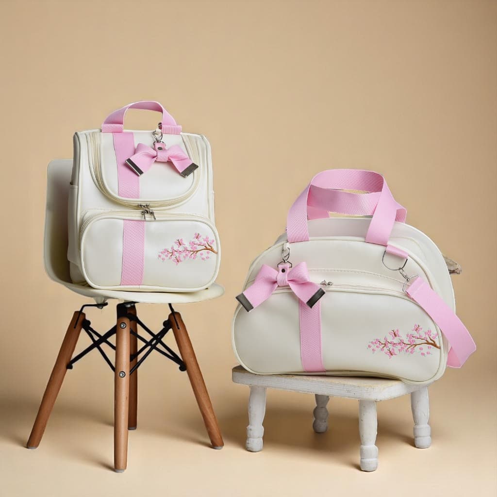 Kit Bolsa Maternidade 2 Peças Mochila 2 em 1 Mamãe Bebê Unissex