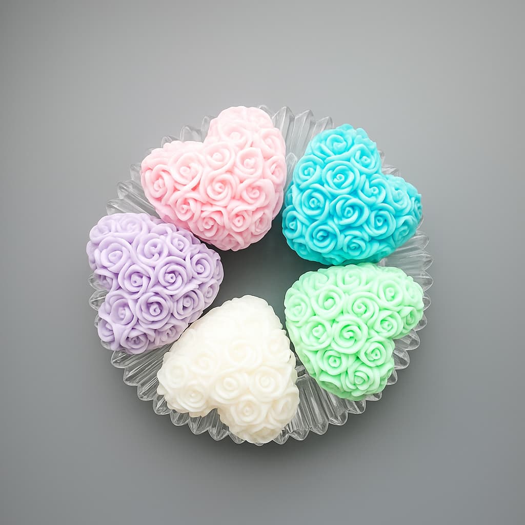 10 Coração Floreado Sabonetes Perfumados para Lembrancinhas-Casamento- Chá de bebe Aniversários