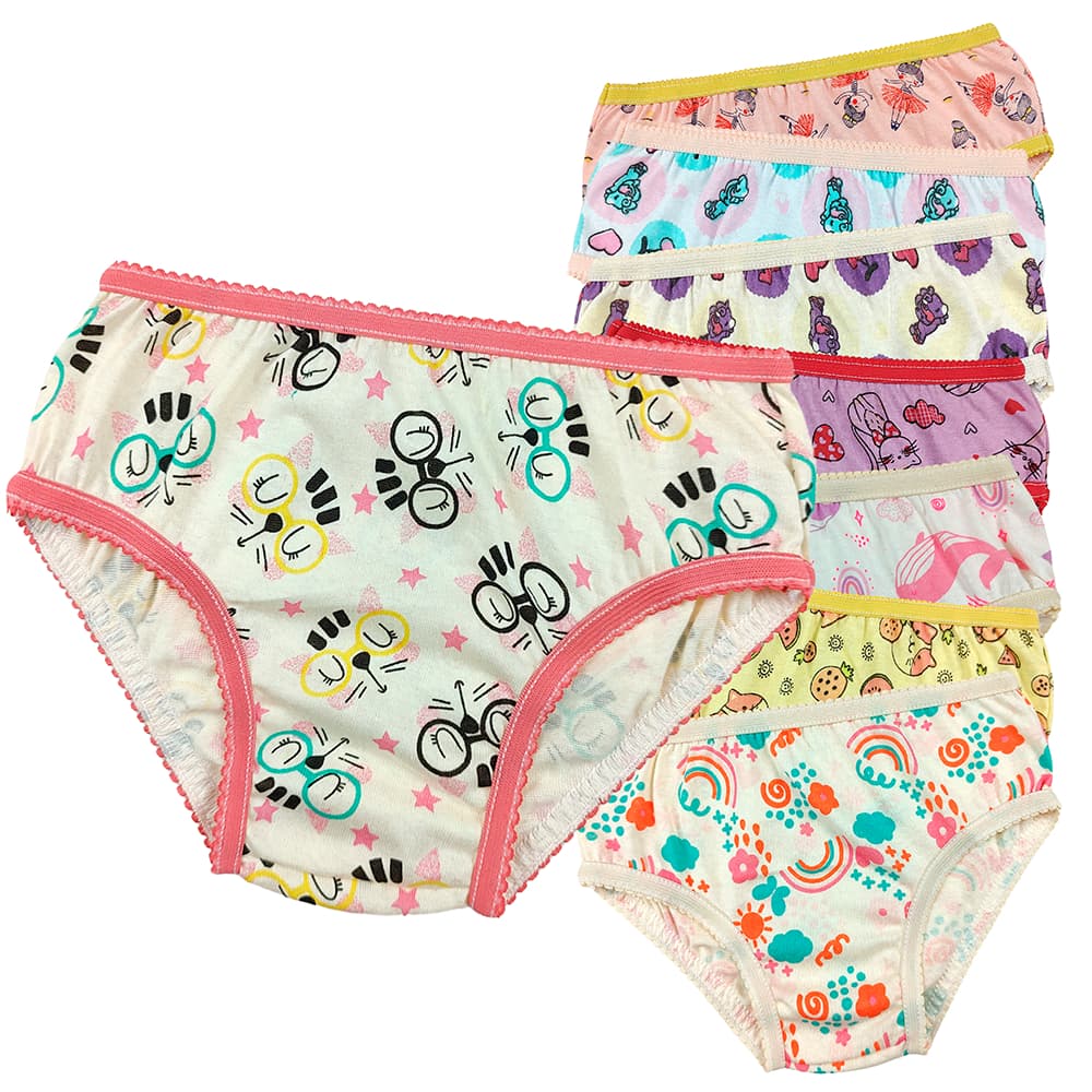 Calcinhas algodão transpirante infantil menina estampada de 2 a 20 peças