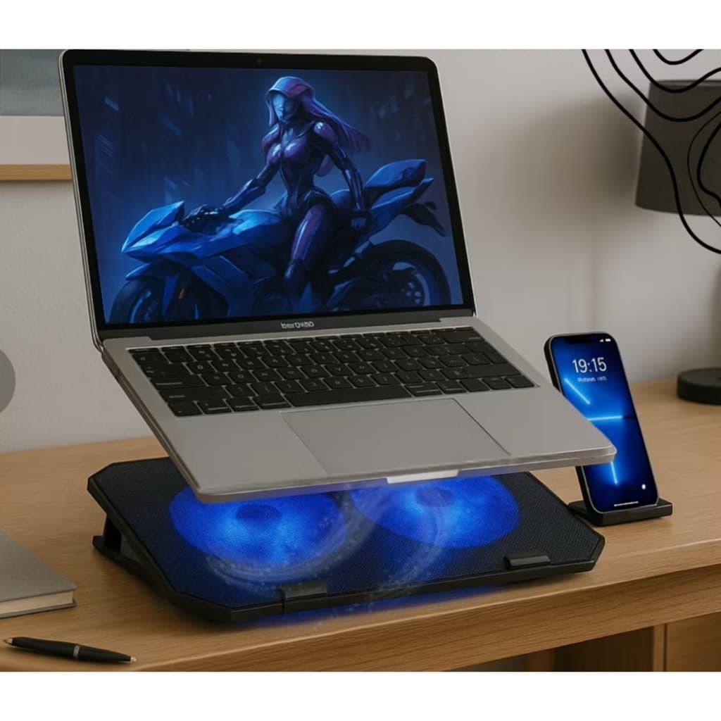 Suporte Notebook Base Refrigerada 2 Coolers 12 À 17 Polegada