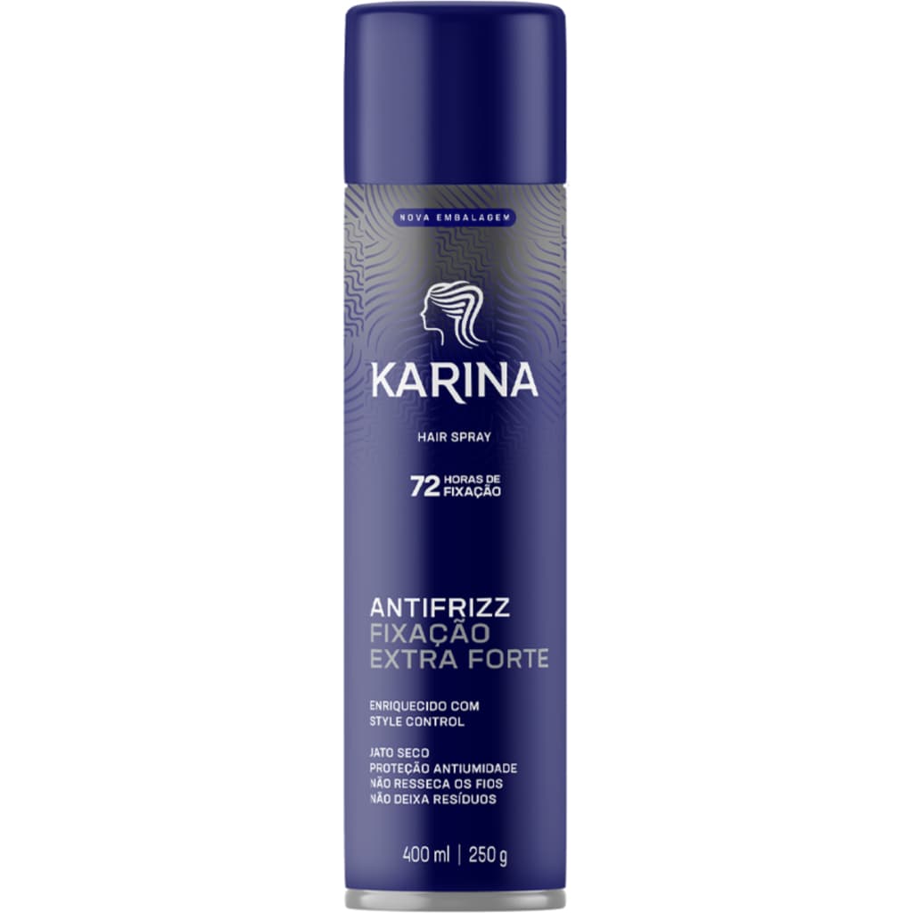 Hair Spray Antifrizz Fixação Extra Forte 400ml Karina