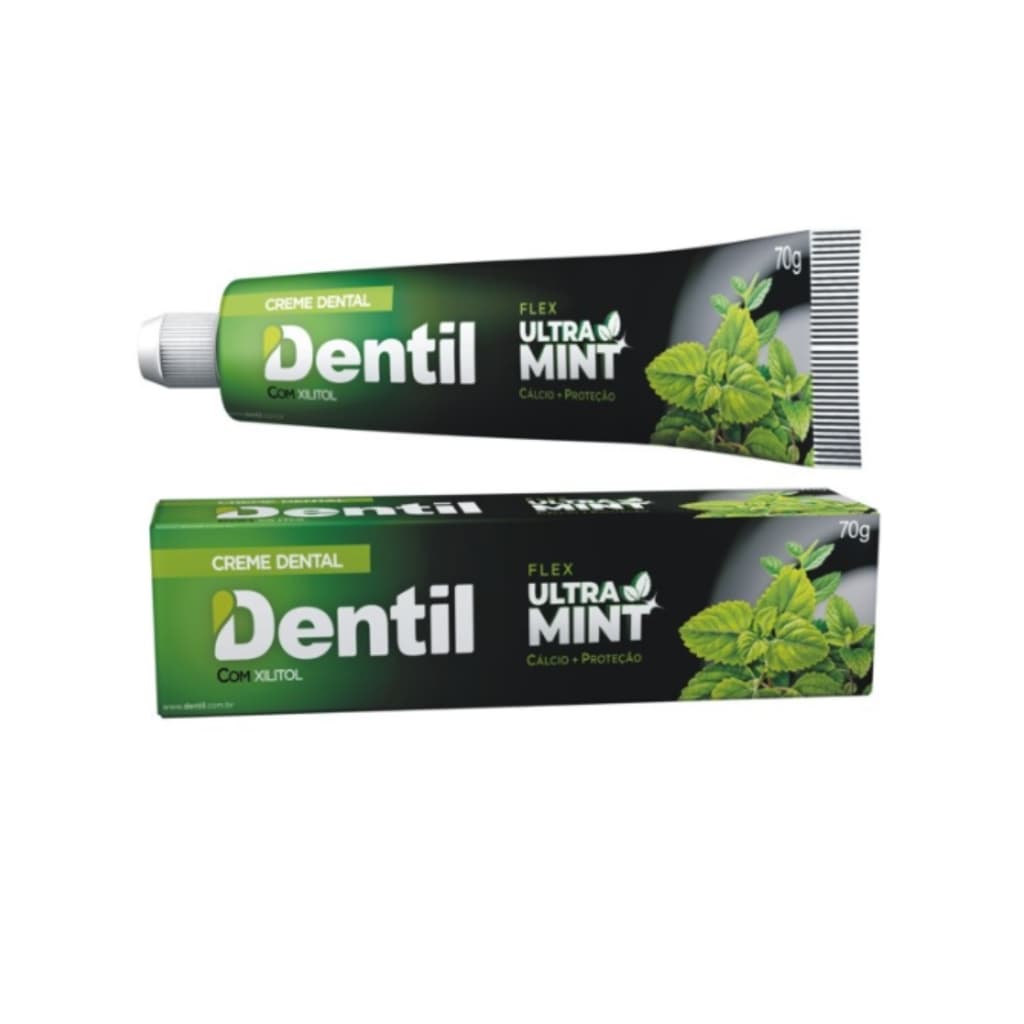 Kit Creme Dental Refrescante ultra mint, power mint, Nature SEM FLUOR Dentil 70g Sem fluor