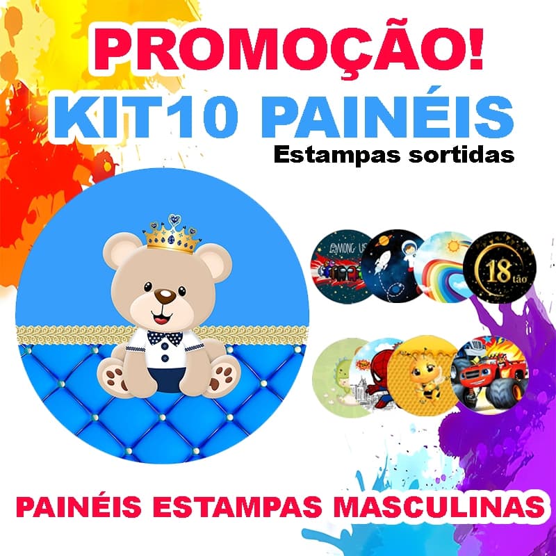 kit 10unds de painel 50cm / KIT 10 paneis 50x50 - ( ESTAMPAS VARIADAS ) MENINOS *LEIA A DESCRIÇÃO*