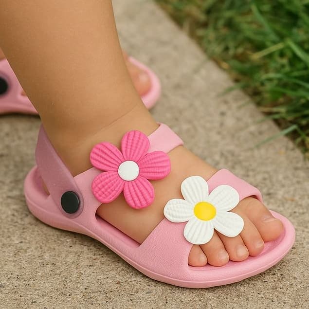 Papete Infantil Menina Babuche Feminina Sandália Leve Confortável Macia Maria Fiore