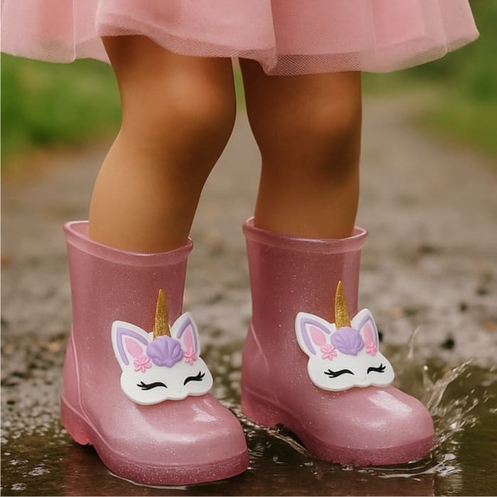 Galocha Infantil de Menina Estilosa Bota Feminina Escolar Macia Leve