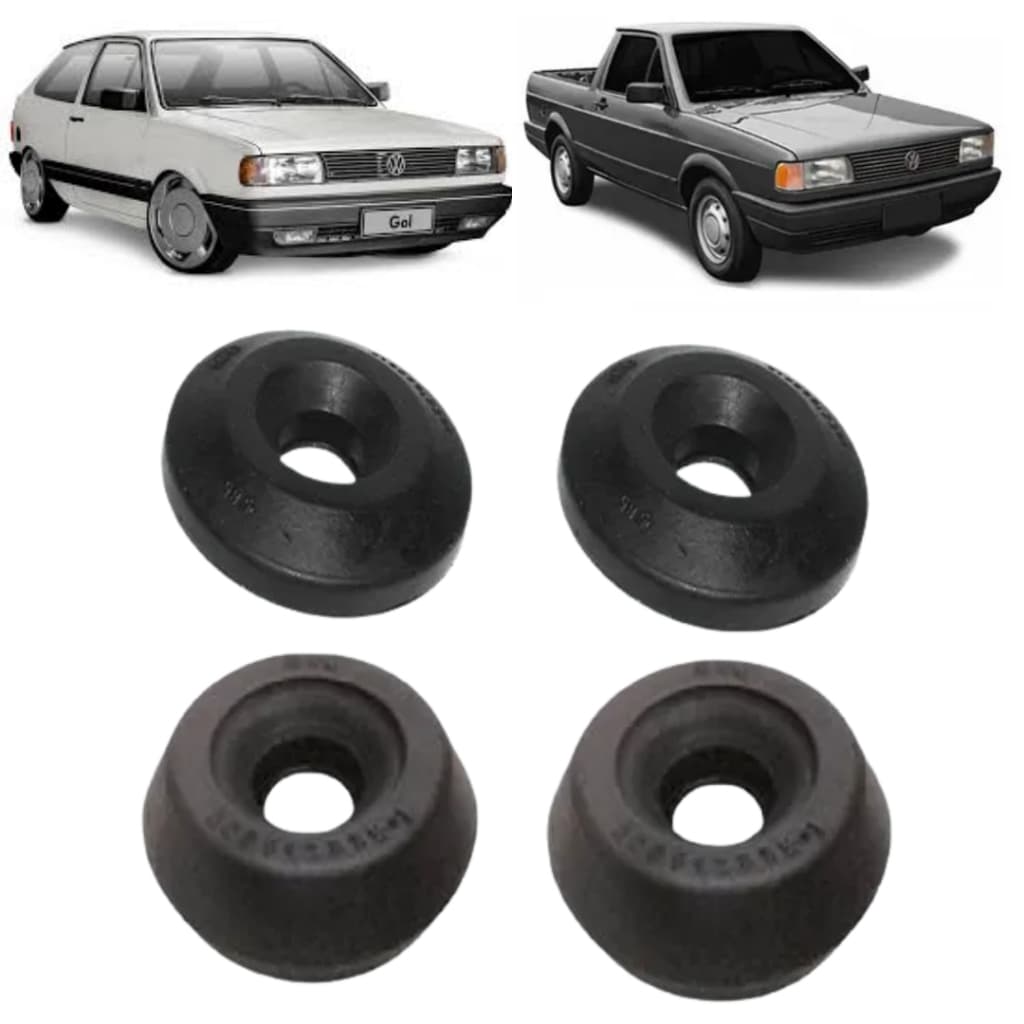 Kit Par Coxim Bucha Amortecedor Traseiro Gol G1 Parati G1 Saveiro G1