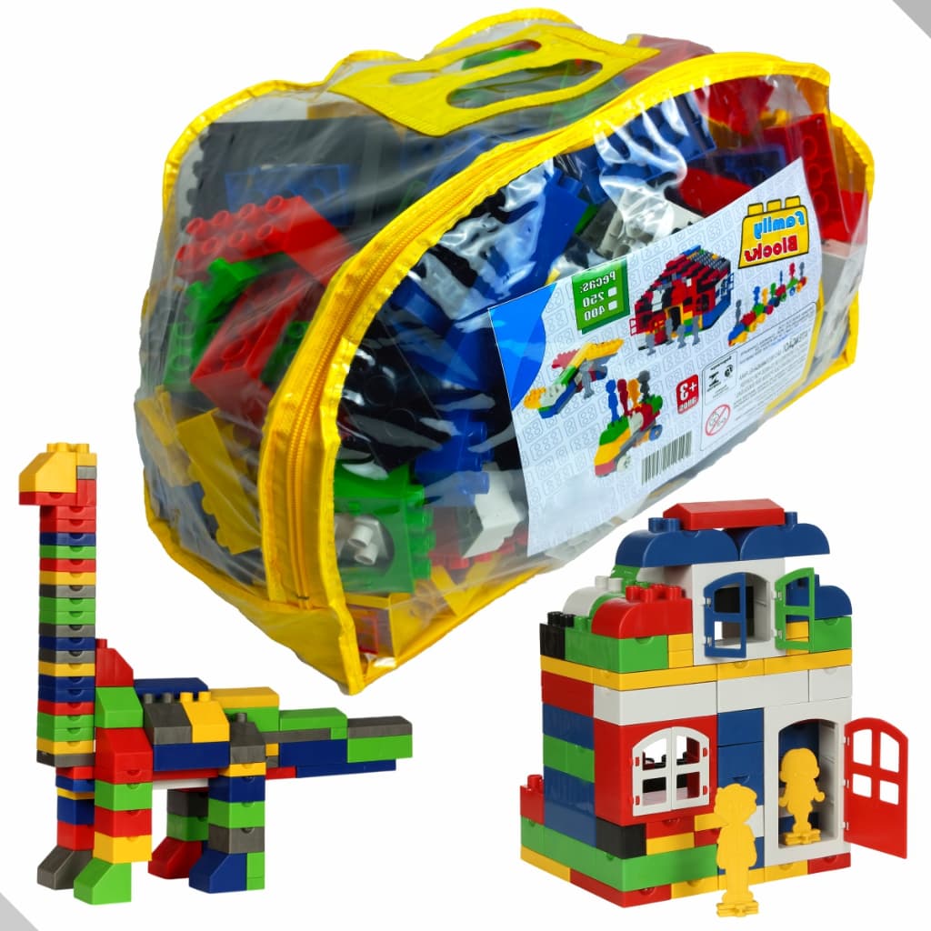 Blocos De Montar Educativo 400 Peças - Family Blocks