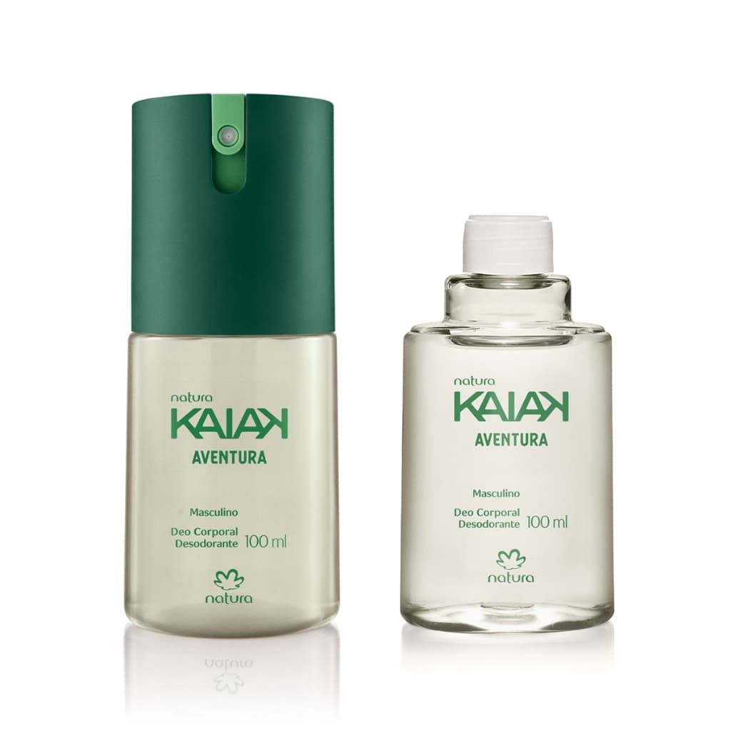Kit Desodorante Corporal Kaiak Aventura Masculino com Refil 2 un de 100 ml