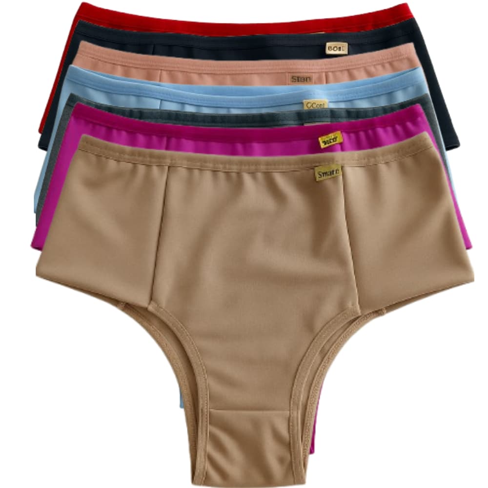 Kit De Calcinha Cintura Média Pala Dupla Em Microfibra Conforto Tanga Calçola Tangao Confortável