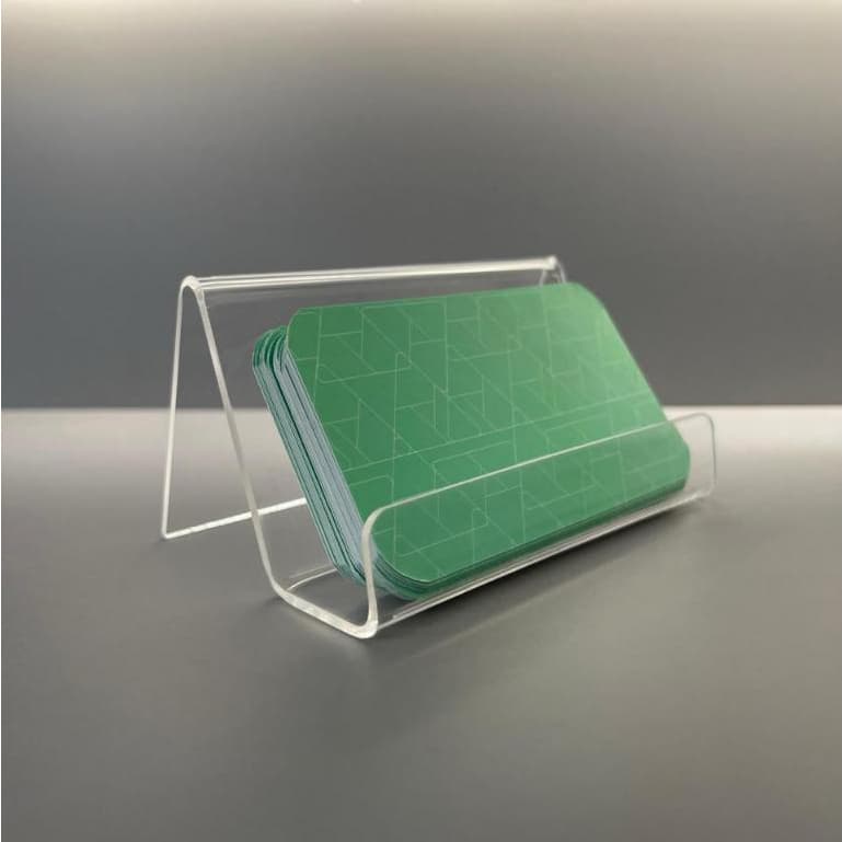 Porta Cartão de Visita em Acrílico Transparente Display Profissional de Mesa