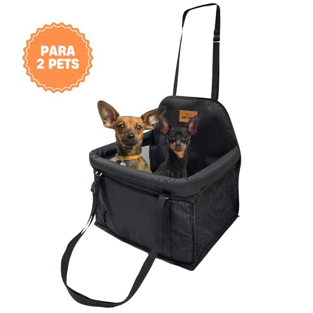 Assento Cadeirinha Cadeira Pet Para 2 Cachorros ou Gatos Juntos no Carro Transporte Seguro