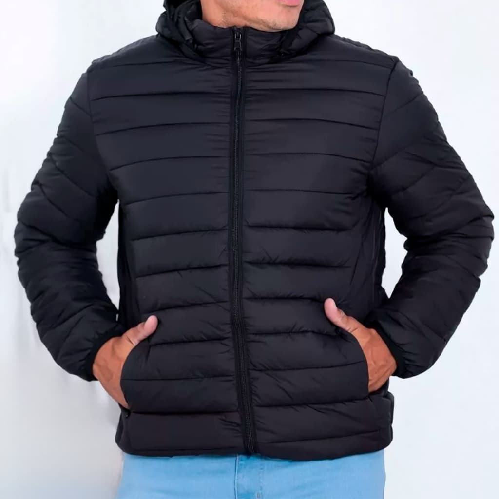 Jaqueta Puffer Motociclista Impermeável Blusa Frio Bobojaco Inverno Capuz