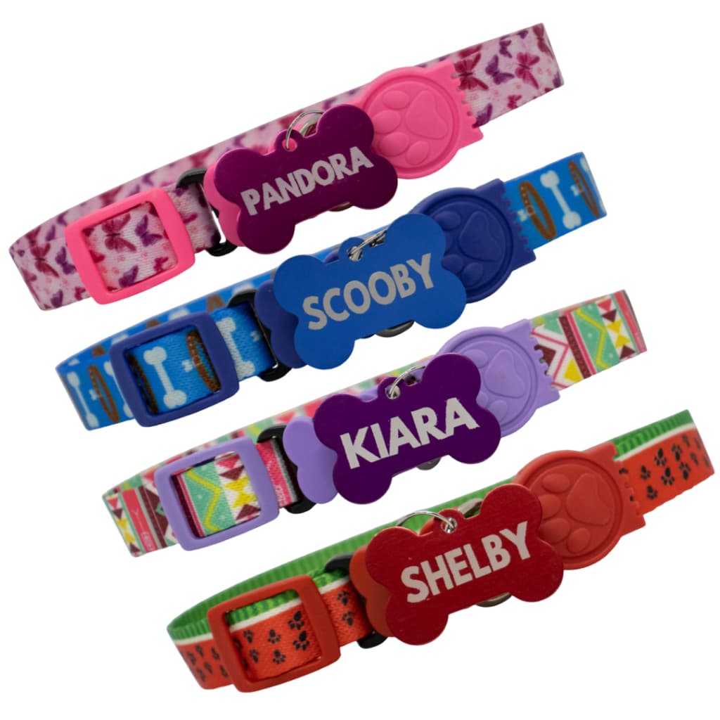 Coleira para Cães personalizado com Plaquinha de identificação Nome e telefone