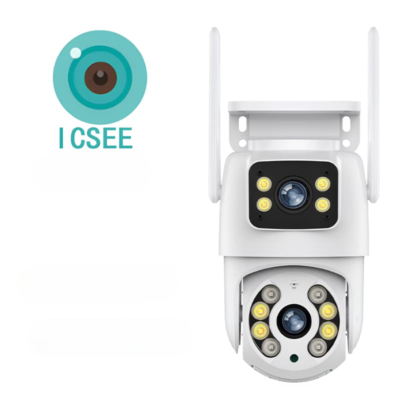 Câmera De Segurança Lente Dupla ICSEE IP66 Wi-Fi 360° Sensor Movimento Visão Noturna Giratória