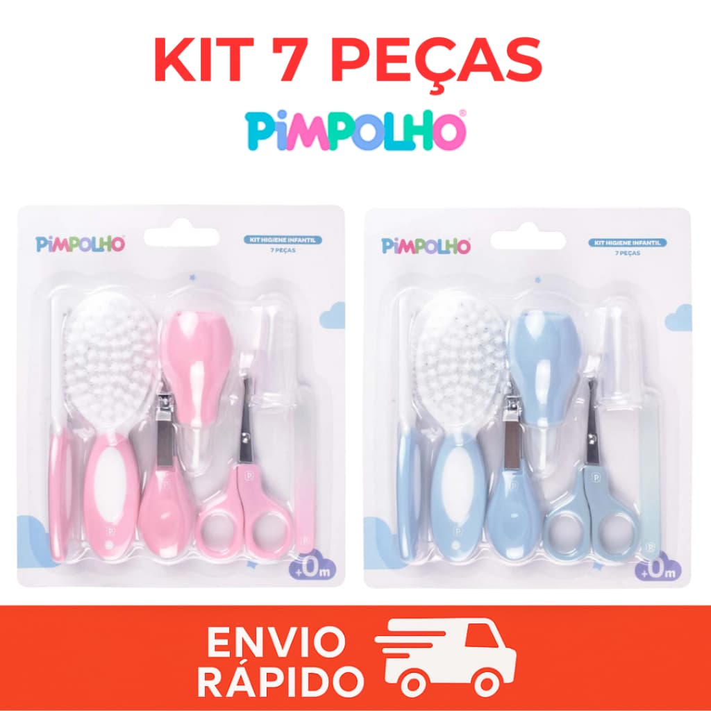 Kit De Higiene Bebe 7 Peças Cuidados Recem Nascido Menino Menina Pimpolho