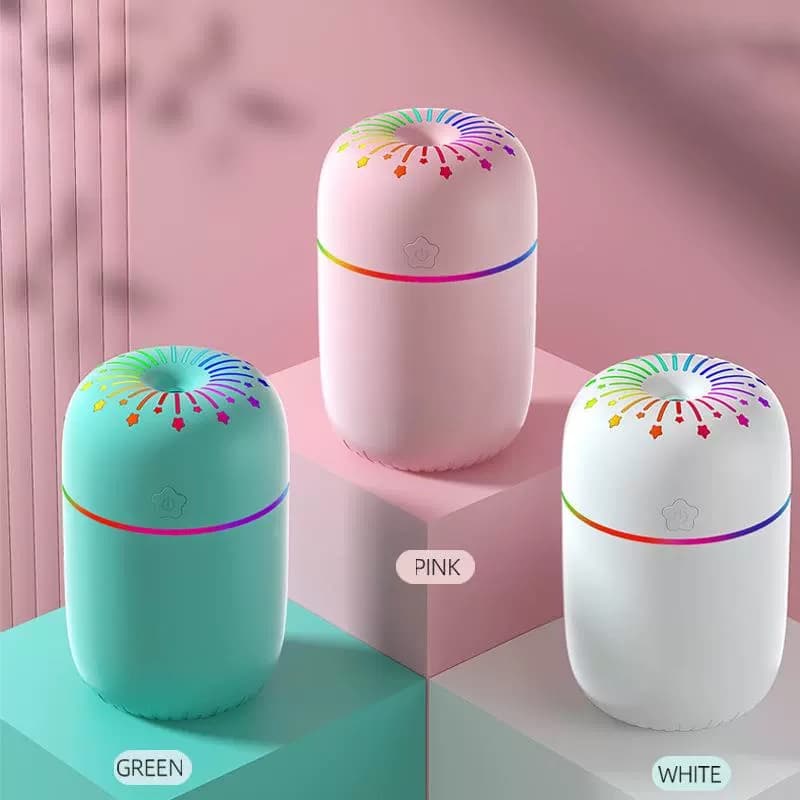 Umidificador de Difusor Fragrância de ar Aromatizante Usb e Luminária Ultrassônico 300ml