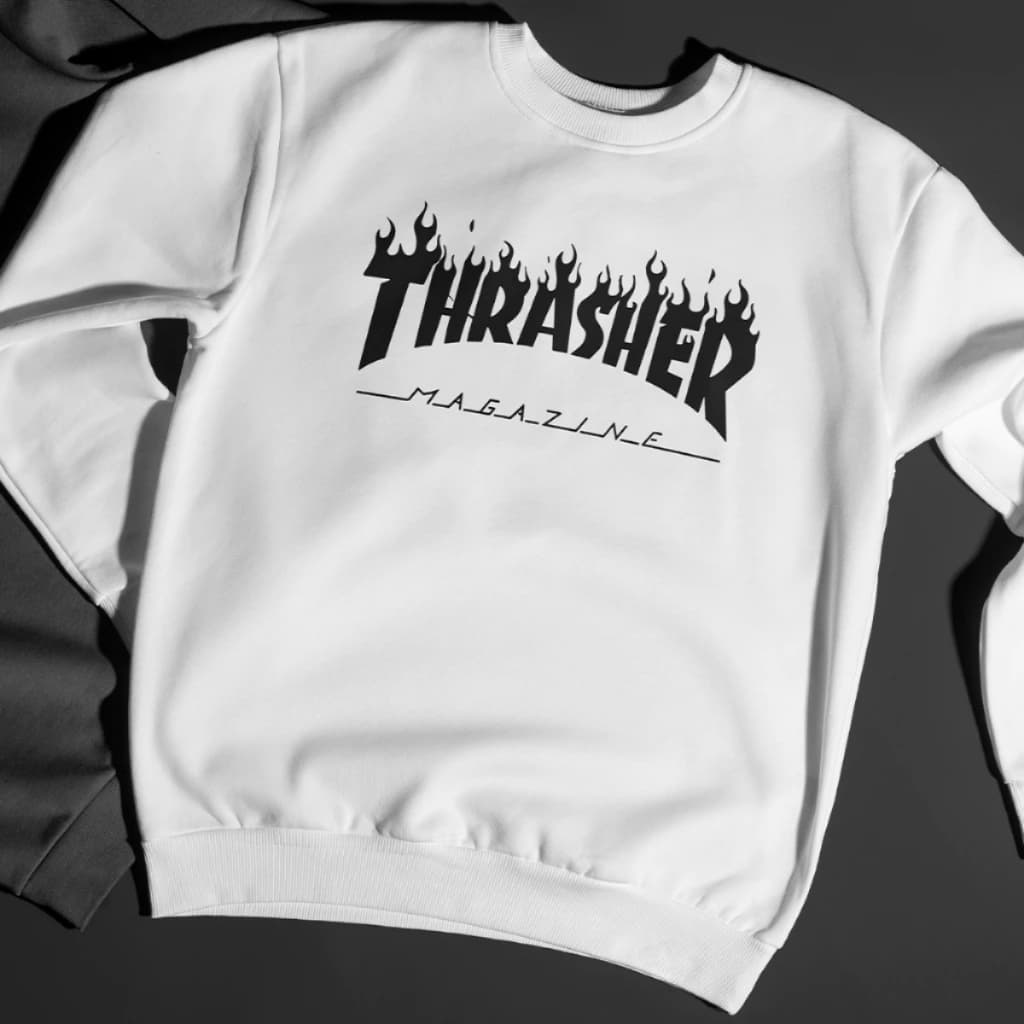 Moletom Gola Careca Exclusivo Thrasher Streetwear Algodão Premium Unissex Masculino e feminino