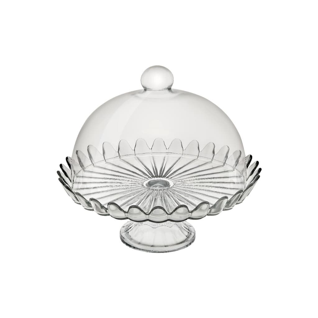 PORTA BOLO DE VIDRO COM TAMPA VITAZZA 24 CM PETALAS DE JASMIM