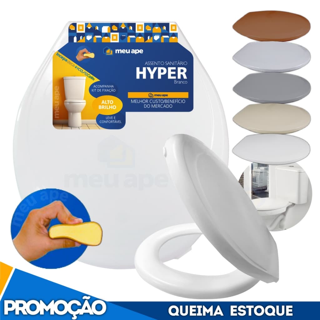 Assento Sanitário Tampa Vaso Almofadado Hyper Oval Redondo Deca Icasa Celite Incepa Hervy