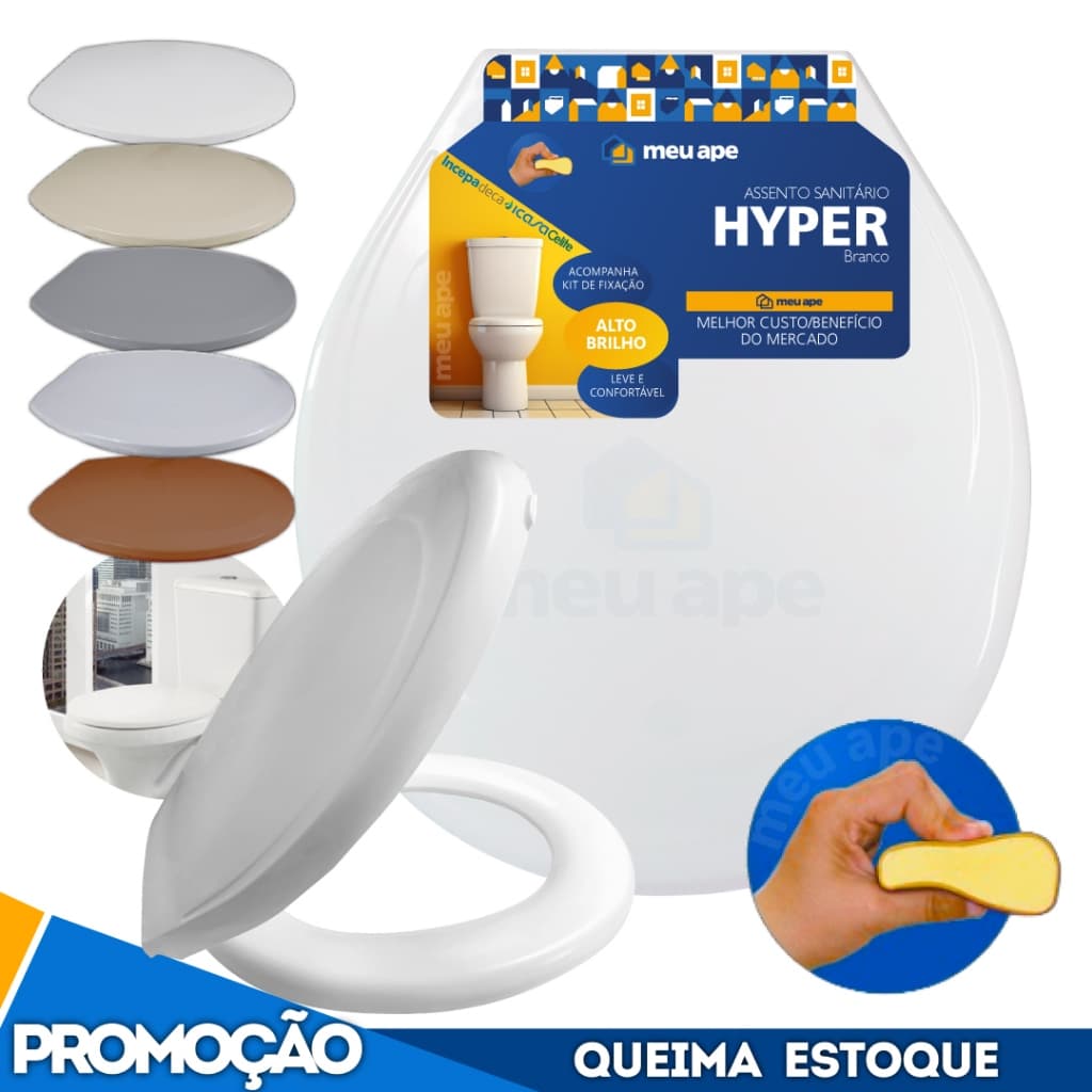 Assento Sanitário Tampa Vaso Almofadado Hyper Oval Redondo Deca Celite Icasa Hervy Incepa Meu Ape