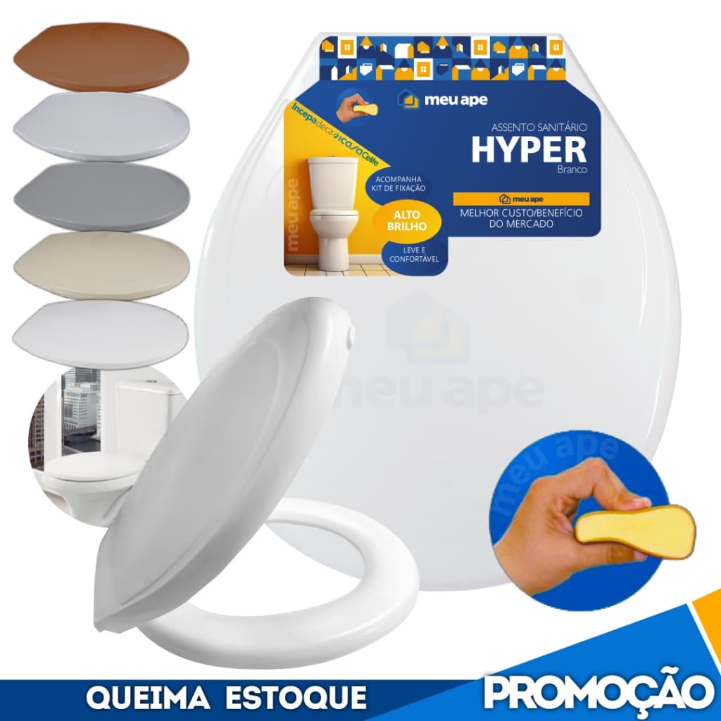 Assento Sanitário Tampa Vaso Almofadado Hyper Macio Oval Redondo Deca Incepa Celite Icasa Roca Fiori