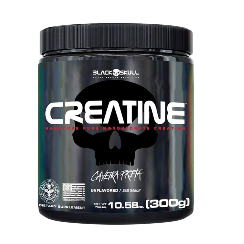 Creatina Black Skull Monohidratada 100% Pura - 300g