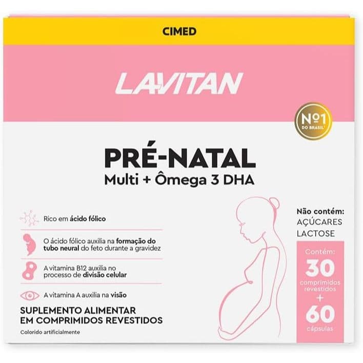 LAVITAN Pré-Natal Multi+Ômega 3 DHA Com 30+60 Cápsulas - CIMED