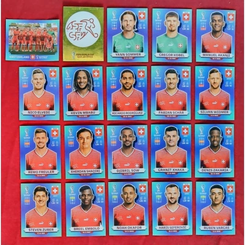 Figurinhas Avulsas da Copa do Mundo 2022 Seleção da Suíça (SUI)