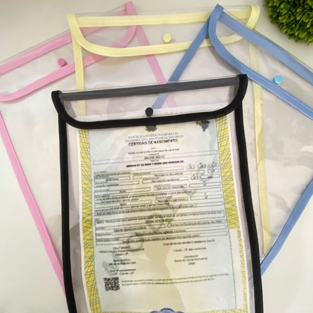Capa para Documentos do bebê - Porta Certidão de Nascimento