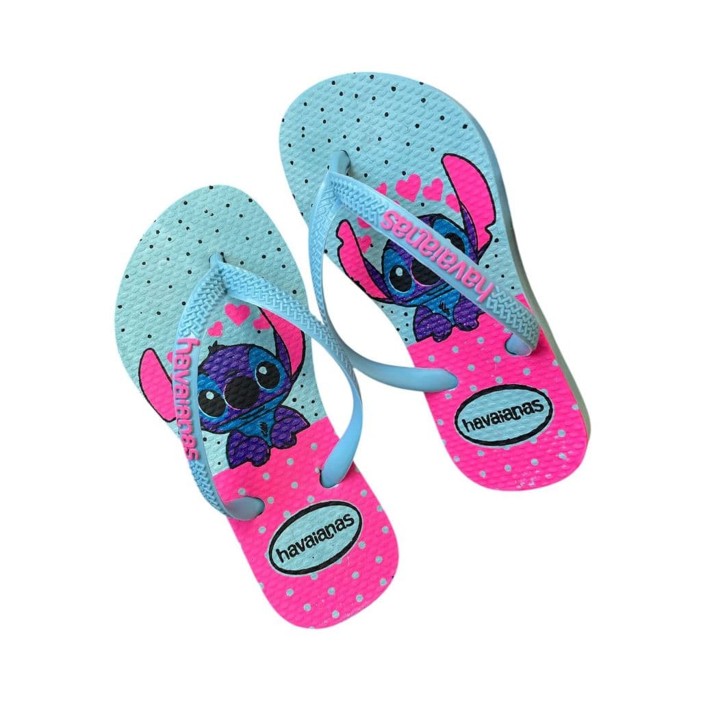 CHINELO INFANTIL AZUL MENINAS ESCOLA DIA A DIA