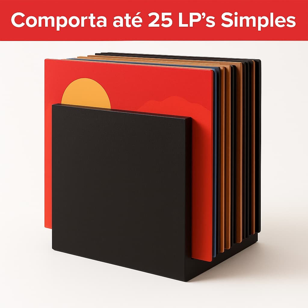 Porta Lp Suporte De Mesa Para Guardar Disco De Vinil -  Apoio Multiuso