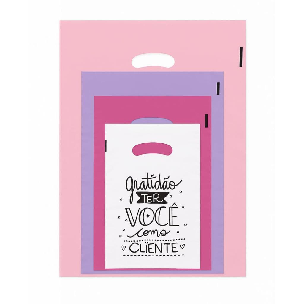 50 Sacolas Plásticas Personalizadas Com Frases - Embalagens / Loja - Festa