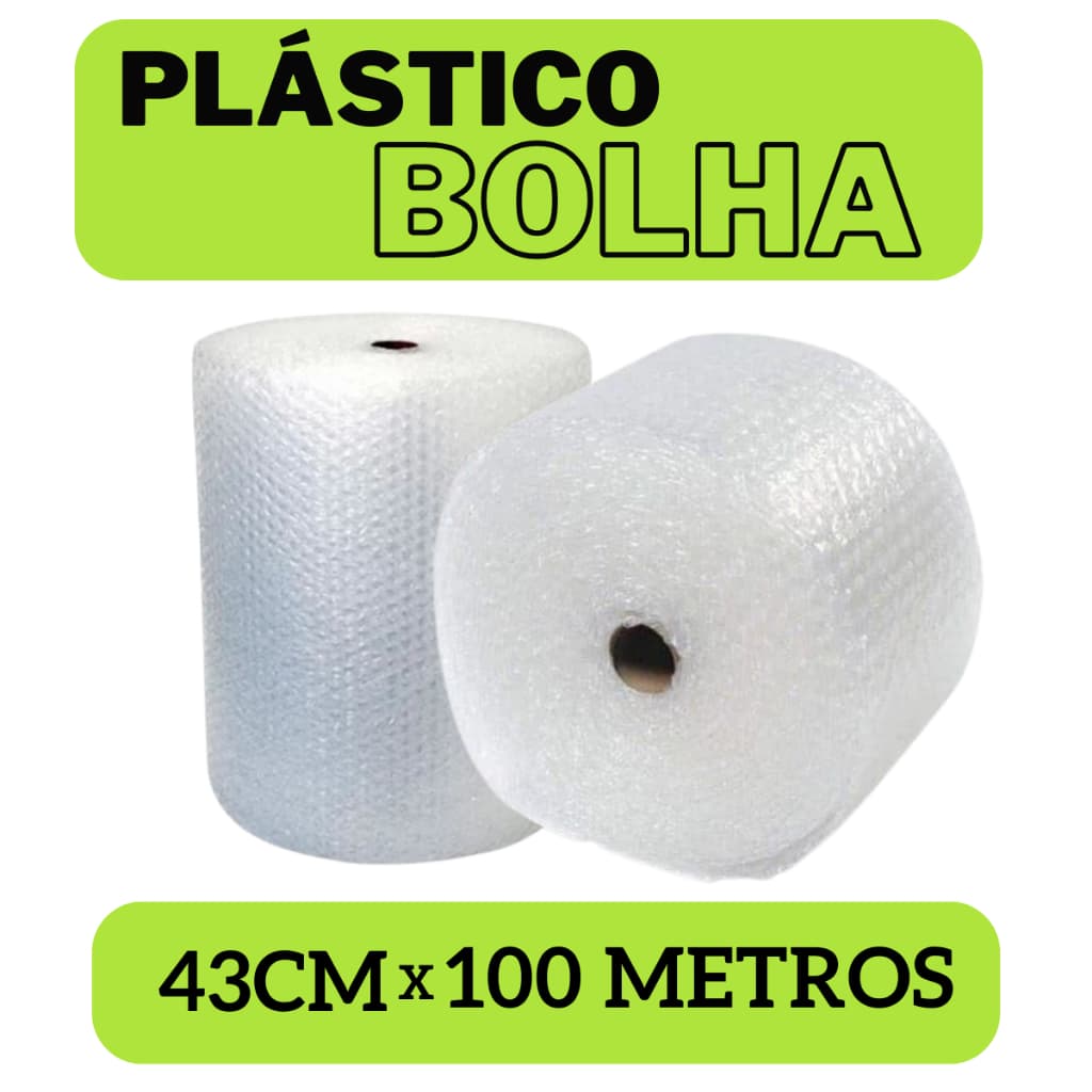 Plástico Bolha 43 cm X 100 Mts E-commerce 25 Micras Bolha Atacado
