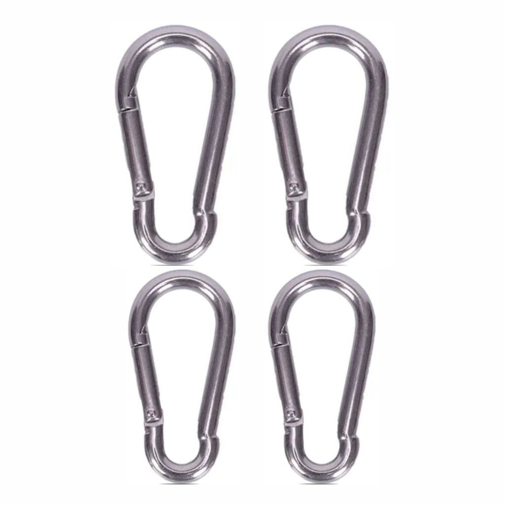 Kit 4 Mosquetão Aço Carbono 8cm 8x80 Trava Simples Academia Suporta 230kg